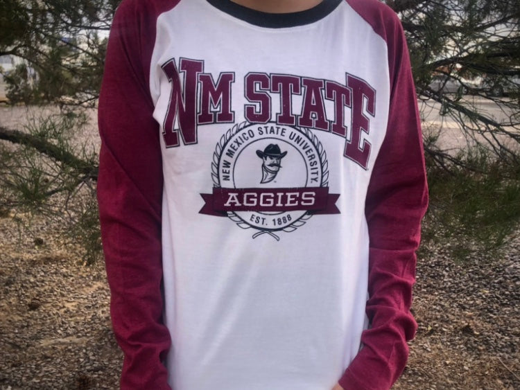 NM STATE Aggies Women's Long-Sleeve Tri-Color Jersey top