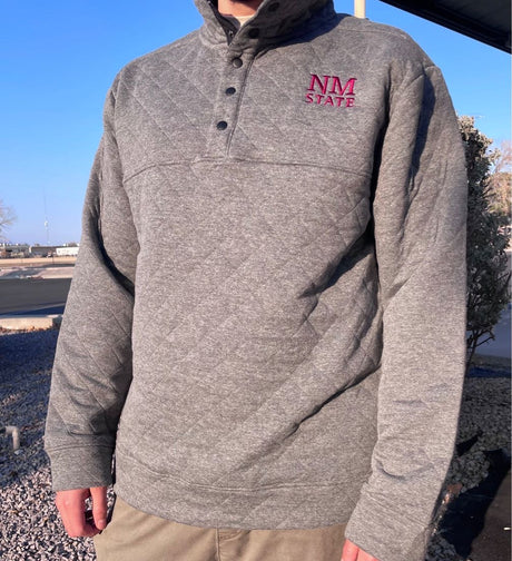 NM STATE Men's Quilted Snap Pullover