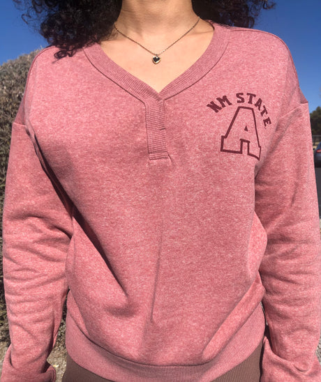 NM STATE A Women's V-Neck Sweatshirt