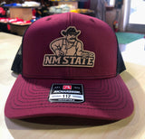 Pistol Pete NM STATE Leather Patch Trucker Hat