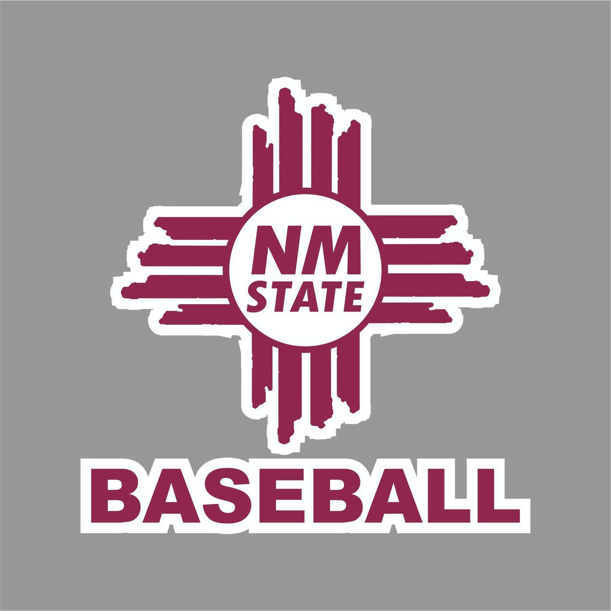 NM State Zia Baseball Decal
